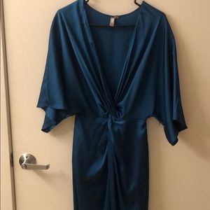 Satin kimono style evening gown